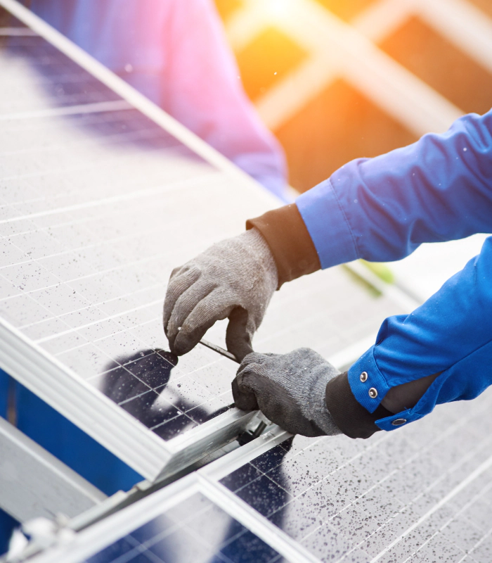 man checking solar panel for maintenanceservice solar panel maintenance tucson az